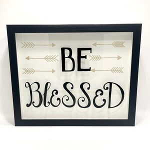 Be Blessed Wall Decor 13.75x11” Black Frame Gold Arrows Shadow Gallery Wall